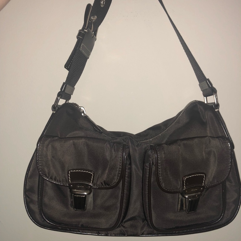 Prada Brown Nylon bag- authentic and like new!